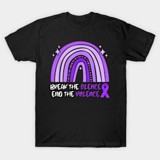 Break The Silence End Violence Domestic Violence Awareness T-Shirt